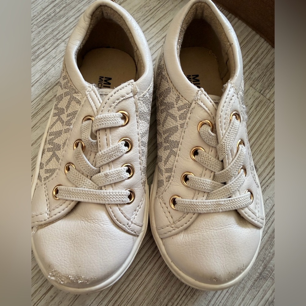 Michael Kors Kids white Logo Lace-Up Sneakers